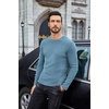 image:imageCOOFANDY Mens Long Sleeve Shirts Thermal TShirt Slim Fit Crewneck Sweater Knitted Pullover ShirtDark Blue