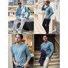 image:imageCOOFANDY Mens Long Sleeve Shirts Thermal TShirt Slim Fit Crewneck Sweater Knitted Pullover ShirtDark Blue