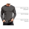 image:imageCOOFANDY Mens Long Sleeve Shirts Thermal TShirt Slim Fit Crewneck Sweater Knitted Pullover ShirtDark Grey