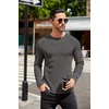 image:imageCOOFANDY Mens Long Sleeve Shirts Thermal TShirt Slim Fit Crewneck Sweater Knitted Pullover ShirtDark Grey