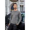 image:imageCOOFANDY Mens Long Sleeve Shirts Thermal TShirt Slim Fit Crewneck Sweater Knitted Pullover ShirtGrey