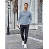 image:imageCOOFANDY Mens Long Sleeve Shirts Thermal TShirt Slim Fit Crewneck Sweater Knitted Pullover ShirtLight Blue