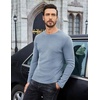 image:imageCOOFANDY Mens Long Sleeve Shirts Thermal TShirt Slim Fit Crewneck Sweater Knitted Pullover ShirtLight Blue