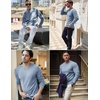 image:imageCOOFANDY Mens Long Sleeve Shirts Thermal TShirt Slim Fit Crewneck Sweater Knitted Pullover ShirtLight Blue