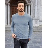 image:imageCOOFANDY Mens Long Sleeve Shirts Thermal TShirt Slim Fit Crewneck Sweater Knitted Pullover ShirtLight Blue