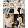 image:imageCOOFANDY Mens Long Sleeve Shirts Thermal TShirt Slim Fit Crewneck Sweater Knitted Pullover ShirtLight Khaki