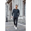 image:imageCOOFANDY Mens Long Sleeve Shirts Thermal TShirt Slim Fit Crewneck Sweater Knitted Pullover ShirtNavy