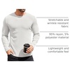 image:imageCOOFANDY Mens Long Sleeve Shirts Thermal TShirt Slim Fit Crewneck Sweater Knitted Pullover ShirtWhite