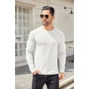 image:imageCOOFANDY Mens Long Sleeve Shirts Thermal TShirt Slim Fit Crewneck Sweater Knitted Pullover ShirtWhite