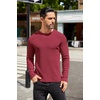 image:imageCOOFANDY Mens Long Sleeve Shirts Thermal TShirt Slim Fit Crewneck Sweater Knitted Pullover ShirtWine Red