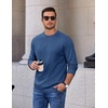 image:imageCOOFANDY Mens Long Sleeve Tee Shirts Heavy Weight Cotton Crew Neck TShirt Regular Fit Casual Basic TeesDark Blue