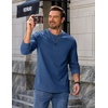 image:imageCOOFANDY Mens Long Sleeve Tee Shirts Heavy Weight Cotton Crew Neck TShirt Regular Fit Casual Basic TeesDark Blue