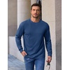 image:imageCOOFANDY Mens Long Sleeve Tee Shirts Heavy Weight Cotton Crew Neck TShirt Regular Fit Casual Basic TeesDark Blue