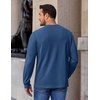 image:imageCOOFANDY Mens Long Sleeve Tee Shirts Heavy Weight Cotton Crew Neck TShirt Regular Fit Casual Basic TeesDark Blue