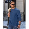 image:imageCOOFANDY Mens Long Sleeve Tee Shirts Heavy Weight Cotton Crew Neck TShirt Regular Fit Casual Basic TeesDark Blue