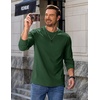 image:imageCOOFANDY Mens Long Sleeve Tee Shirts Heavy Weight Cotton Crew Neck TShirt Regular Fit Casual Basic TeesGreen