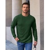 image:imageCOOFANDY Mens Long Sleeve Tee Shirts Heavy Weight Cotton Crew Neck TShirt Regular Fit Casual Basic TeesGreen