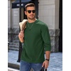 image:imageCOOFANDY Mens Long Sleeve Tee Shirts Heavy Weight Cotton Crew Neck TShirt Regular Fit Casual Basic TeesGreen