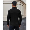 image:imageCOOFANDY Mens Mock Turtleneck Long Sleeve Shirts Fleece Ribbed Thermal Pullover Slim Fit Basic TShirtsA Black