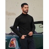 image:imageCOOFANDY Mens Mock Turtleneck Long Sleeve Shirts Fleece Ribbed Thermal Pullover Slim Fit Basic TShirtsA Black