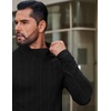 image:imageCOOFANDY Mens Mock Turtleneck Long Sleeve Shirts Fleece Ribbed Thermal Pullover Slim Fit Basic TShirtsA Black