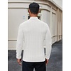 image:imageCOOFANDY Mens Mock Turtleneck Long Sleeve Shirts Fleece Ribbed Thermal Pullover Slim Fit Basic TShirtsA White