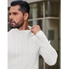 image:imageCOOFANDY Mens Mock Turtleneck Long Sleeve Shirts Fleece Ribbed Thermal Pullover Slim Fit Basic TShirtsA White