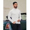 image:imageCOOFANDY Mens Mock Turtleneck Long Sleeve Shirts Fleece Ribbed Thermal Pullover Slim Fit Basic TShirtsA White
