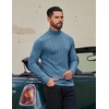 image:imageCOOFANDY Mens Mock Turtleneck Long Sleeve Shirts Fleece Ribbed Thermal Pullover Slim Fit Basic TShirtsBlue