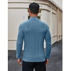 image:imageCOOFANDY Mens Mock Turtleneck Long Sleeve Shirts Fleece Ribbed Thermal Pullover Slim Fit Basic TShirtsBlue