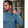 image:imageCOOFANDY Mens Mock Turtleneck Long Sleeve Shirts Fleece Ribbed Thermal Pullover Slim Fit Basic TShirtsBlue