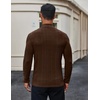 image:imageCOOFANDY Mens Mock Turtleneck Long Sleeve Shirts Fleece Ribbed Thermal Pullover Slim Fit Basic TShirtsBrown