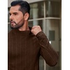 image:imageCOOFANDY Mens Mock Turtleneck Long Sleeve Shirts Fleece Ribbed Thermal Pullover Slim Fit Basic TShirtsBrown