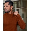 image:imageCOOFANDY Mens Mock Turtleneck Long Sleeve Shirts Fleece Ribbed Thermal Pullover Slim Fit Basic TShirtsCaramel