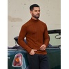 image:imageCOOFANDY Mens Mock Turtleneck Long Sleeve Shirts Fleece Ribbed Thermal Pullover Slim Fit Basic TShirtsCaramel