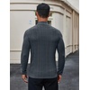 image:imageCOOFANDY Mens Mock Turtleneck Long Sleeve Shirts Fleece Ribbed Thermal Pullover Slim Fit Basic TShirtsDark Grey
