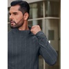 image:imageCOOFANDY Mens Mock Turtleneck Long Sleeve Shirts Fleece Ribbed Thermal Pullover Slim Fit Basic TShirtsDark Grey
