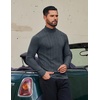 image:imageCOOFANDY Mens Mock Turtleneck Long Sleeve Shirts Fleece Ribbed Thermal Pullover Slim Fit Basic TShirtsDark Grey