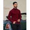 image:imageCOOFANDY Mens Mock Turtleneck Long Sleeve Shirts Fleece Ribbed Thermal Pullover Slim Fit Basic TShirtsDark Red