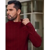 image:imageCOOFANDY Mens Mock Turtleneck Long Sleeve Shirts Fleece Ribbed Thermal Pullover Slim Fit Basic TShirtsDark Red