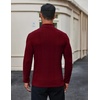 image:imageCOOFANDY Mens Mock Turtleneck Long Sleeve Shirts Fleece Ribbed Thermal Pullover Slim Fit Basic TShirtsDark Red