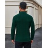 image:imageCOOFANDY Mens Mock Turtleneck Long Sleeve Shirts Fleece Ribbed Thermal Pullover Slim Fit Basic TShirtsGreen