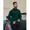 image:imageCOOFANDY Mens Mock Turtleneck Long Sleeve Shirts Fleece Ribbed Thermal Pullover Slim Fit Basic TShirtsGreen