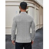 image:imageCOOFANDY Mens Mock Turtleneck Long Sleeve Shirts Fleece Ribbed Thermal Pullover Slim Fit Basic TShirtsLight Grey