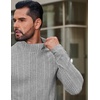 image:imageCOOFANDY Mens Mock Turtleneck Long Sleeve Shirts Fleece Ribbed Thermal Pullover Slim Fit Basic TShirtsLight Grey
