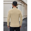 image:imageCOOFANDY Mens Mock Turtleneck Long Sleeve Shirts Fleece Ribbed Thermal Pullover Slim Fit Basic TShirtsLight Khaki