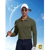 image:imageCOOFANDY Mens Polo Shirt Long Sleeve Golf Shirt Lightweight UPF 50 Sun Protection Quick Dry Moisture Wicking Collared ShirtArmy Green