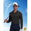 image:imageCOOFANDY Mens Polo Shirt Long Sleeve Golf Shirt Lightweight UPF 50 Sun Protection Quick Dry Moisture Wicking Collared ShirtBlack