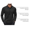image:imageCOOFANDY Mens Polo Shirt Long Sleeve Golf Shirt Lightweight UPF 50 Sun Protection Quick Dry Moisture Wicking Collared ShirtBlack