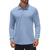 image:imageCOOFANDY Mens Polo Shirt Long Sleeve Golf Shirt Lightweight UPF 50 Sun Protection Quick Dry Moisture Wicking Collared ShirtBlue